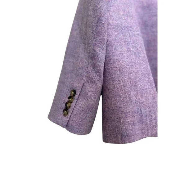 J.Crew Parke Chantal Herringbone Wool Blazer Womens 20 2X Purple Tweed Preppy - Picture 14 of 16